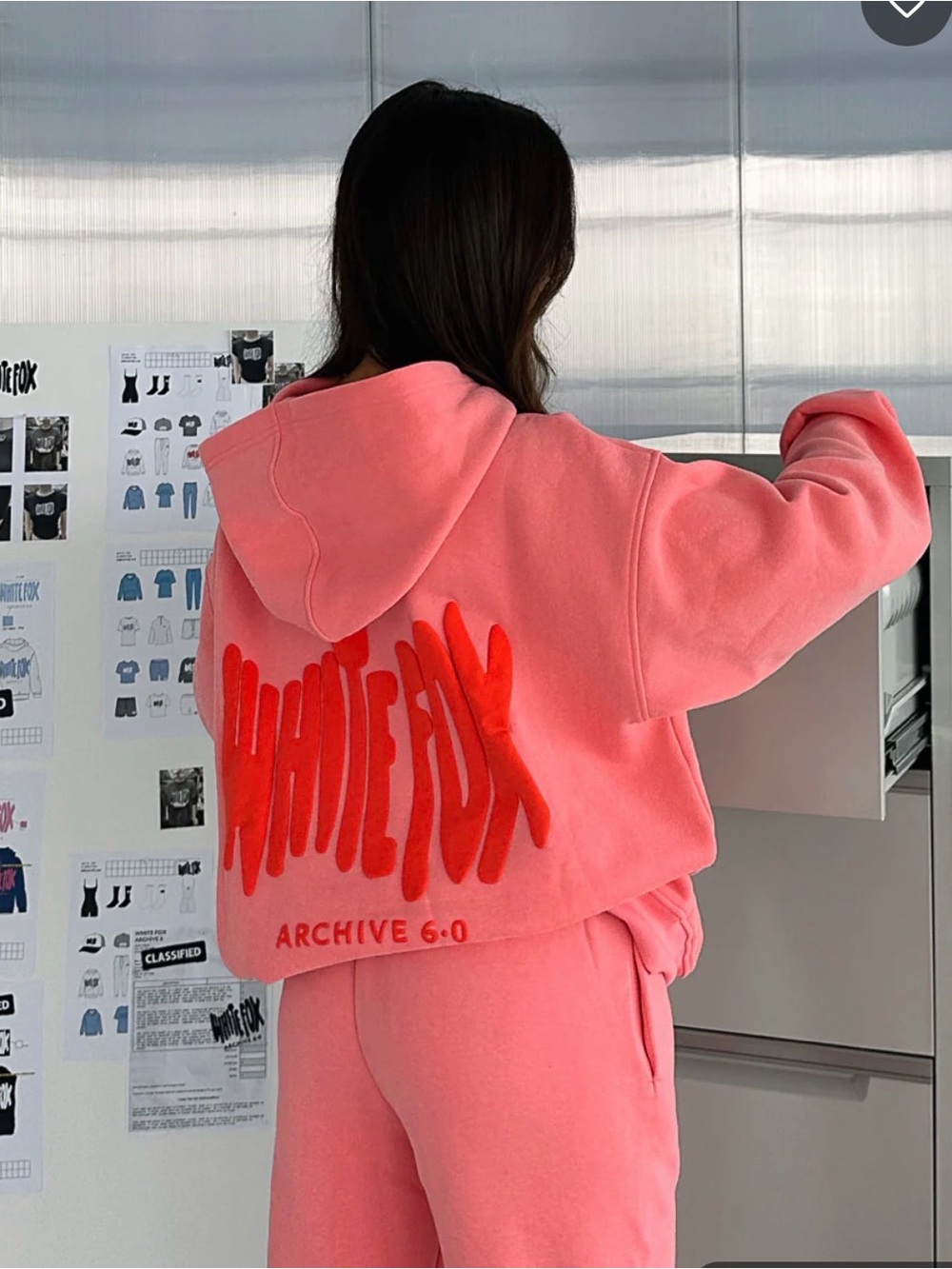 White Fox Boutique Melon Pink Oversized Hoodie Sz S/M